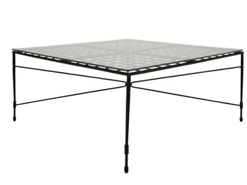 AMALFI WOVEN STAR - Square Glass and Stainless Steel cocktail table by JANUS et Cie - view 2